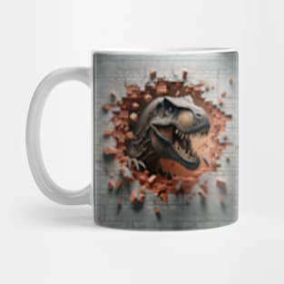 T-Rex Breakout - 3D Dinosaur Wall Art Mug